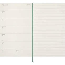 Kalender 18M WeekNote Hard Cover Large Sage Green