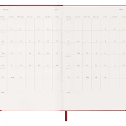 Kalender 18M WeekNote Hard Cover Large Red