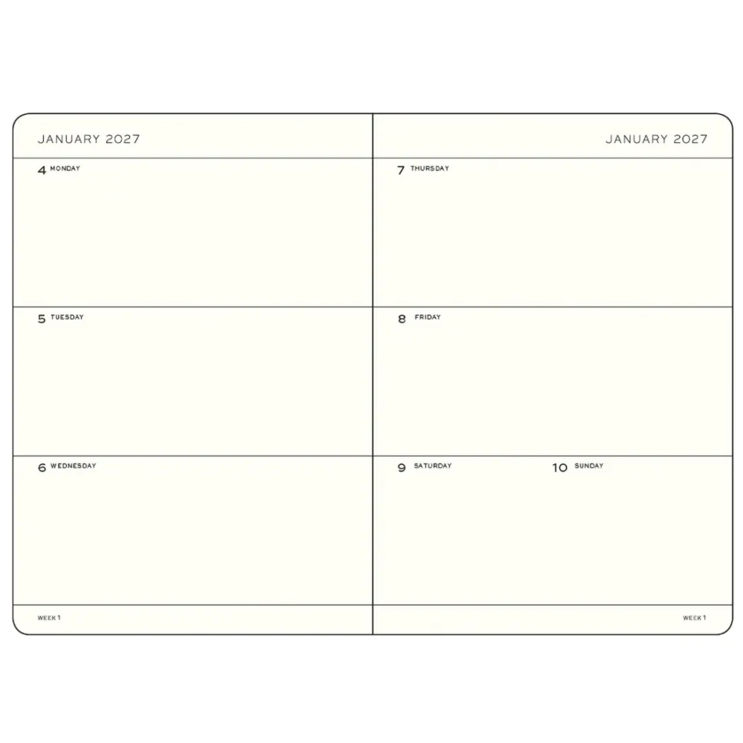 Kalender Weekly Planner 2027 A6 Cherry