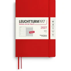 Kalender Weekly Planner & Notebook 2027 A5 Soft Cover Cherry