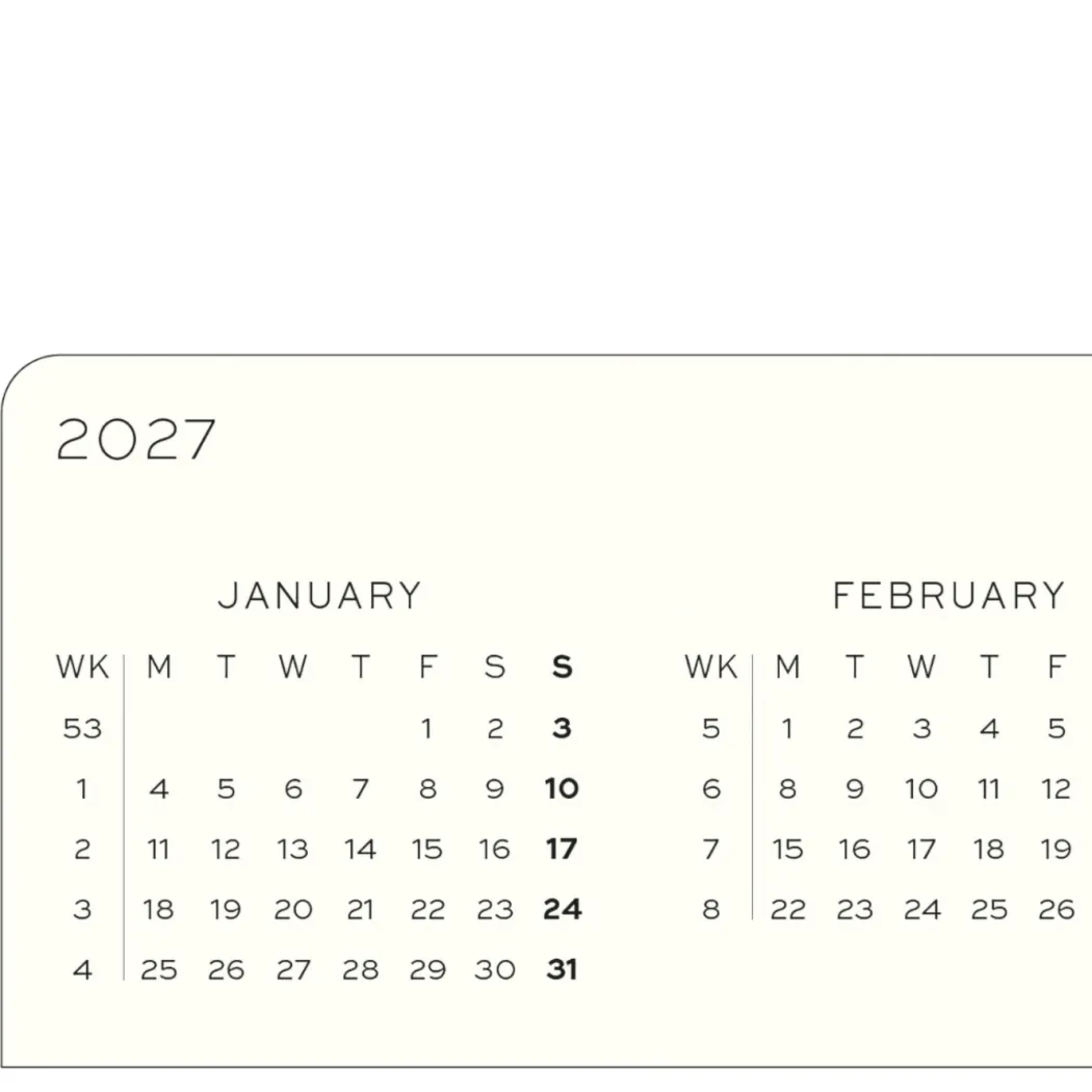 Kalender Weekly Planner & Notebook 2027 A6 Sage