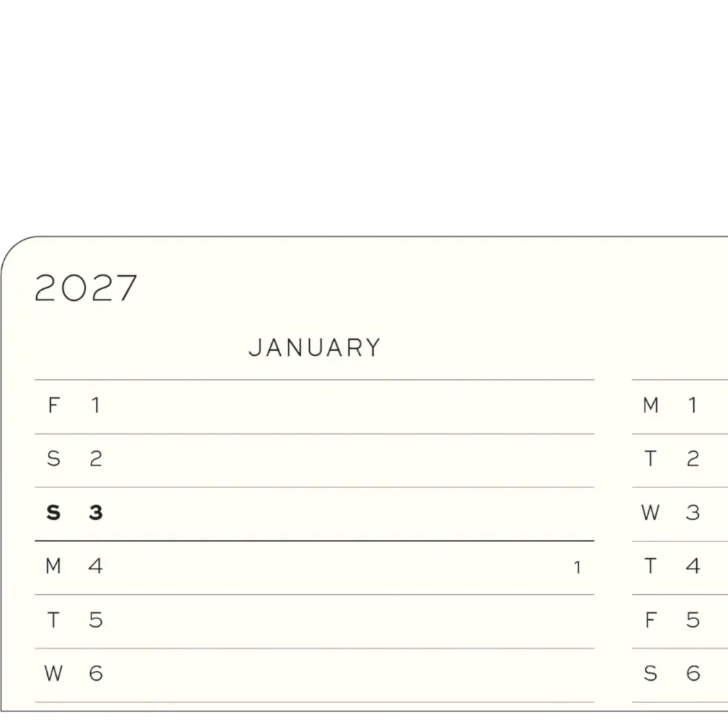 Kalender Weekly Planner & Notebook 2027 A6 Sage