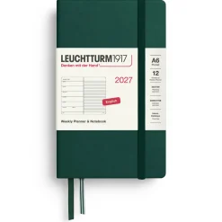 Kalender Weekly Planner & Notebook 2027 A6 Forest Green