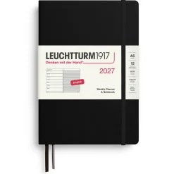 Kalender Weekly Planner & Notebook 2027 A5 Black