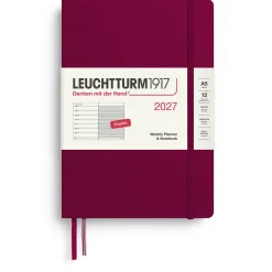 Kalender Weekly Planner & Notebook 2027 A5 Port Red