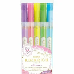 Kirarich Glitter Överstrykningspenna 5-set