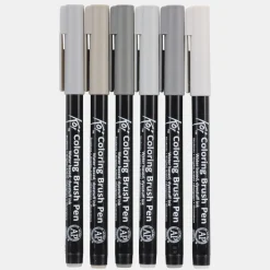 Koi Coloring Brush Pen 6-set Grey