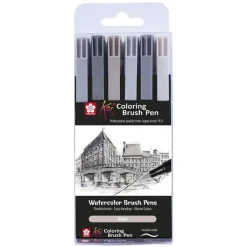Koi Coloring Brush Pen 6-set Grey
