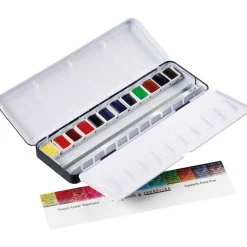 l'Aquarelle Akvarellfärg i metallask 12 halvkoppar
