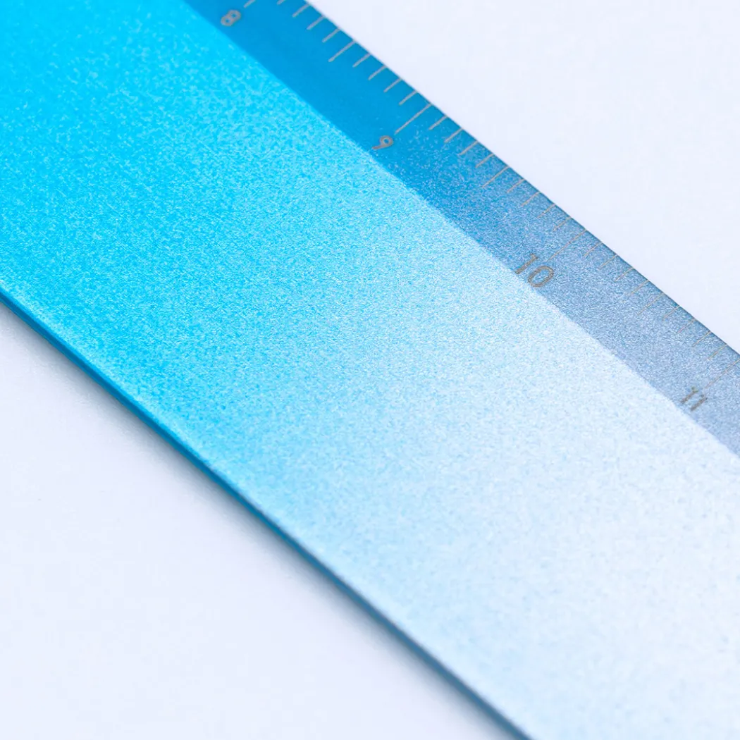 Linjal Aluminium 15 cm Turquoise/Silver