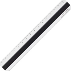 Linjal Aluminium/Läder 15 cm Silver/Black