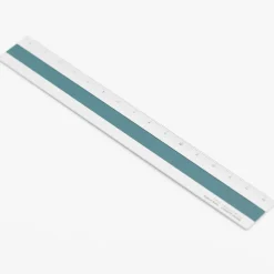 Linjal Aluminium/Läder 15 cm Silver/Turquoise