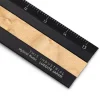 Linjal Aluminium/Trä 15 cm Black/Bird's Eye Maple