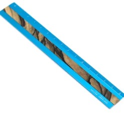 Linjal Aluminium/Trä 15 cm Turquoise/Pale Moon Ebony