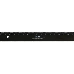 Linjal plast Svart 16 cm