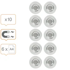 Magneter 32 mm Extra-starka 10-pack Clear