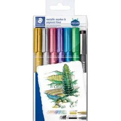 Metallic Marker + Fineliner 6+1-pack