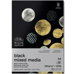 Mixed Media Black Pad A4 200g