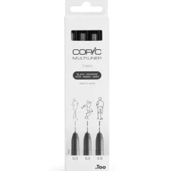 Multiliner Classic 3-set Black Medium