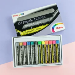 Oljepastell Fluo & Metallic 12-set