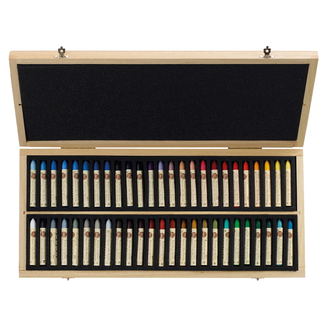 Oljepastell 5ml 50-set Träskrin
