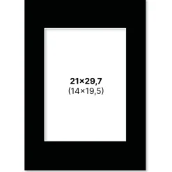 Passepartout Svart 21x29,7 cm A4