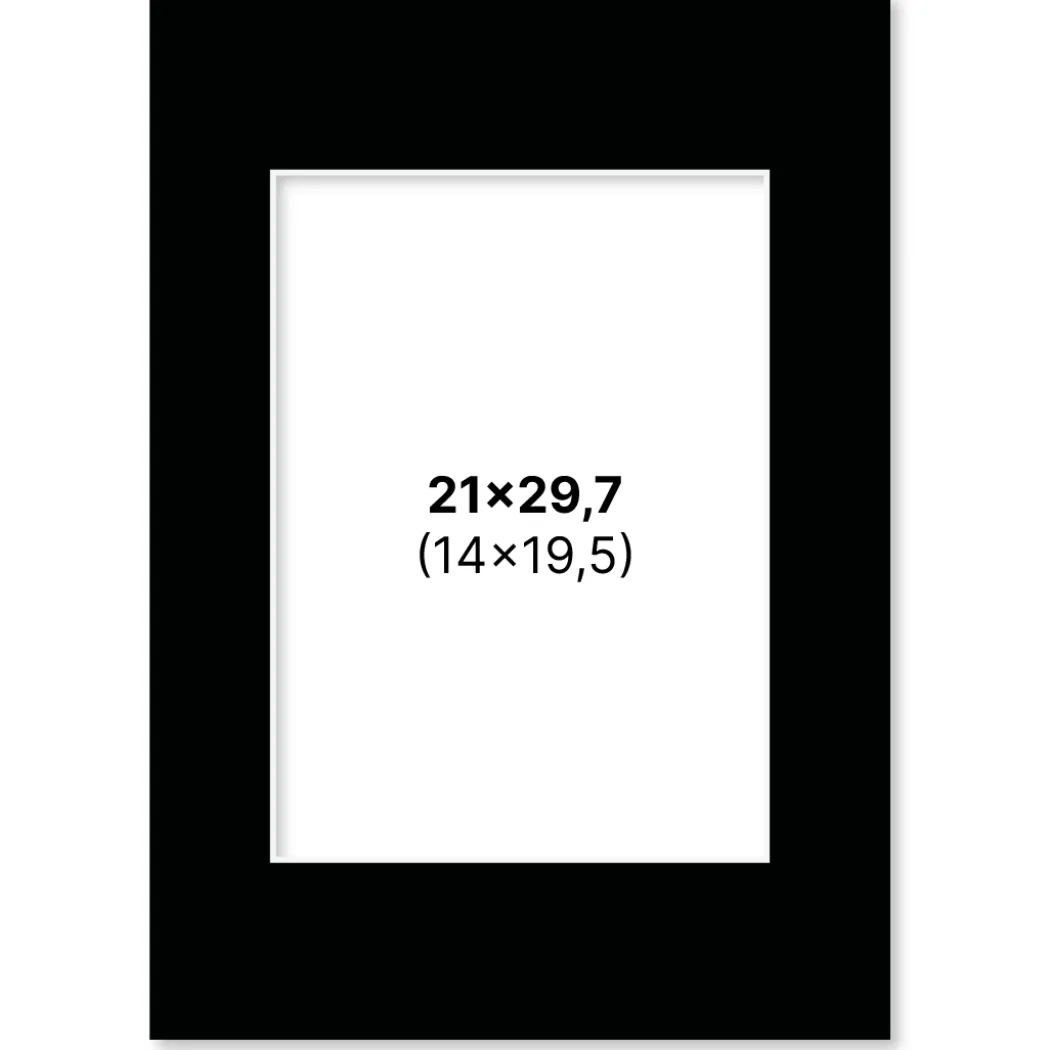 Passepartout Svart 21x29,7 cm A4
