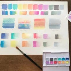 Pastel Shades Akvarellfärg 12-set halvkoppar