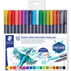 Penselpenna Akvarell Twin-tip 18-set