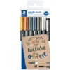 Penselpenna Metallic 5-pack + pigment liner
