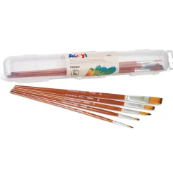 Penslar Rund/platt spets 5-set Akryl