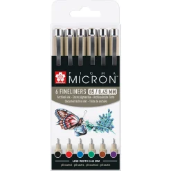 Pigma Micron Fineliner 6-set 05 Basic Colours
