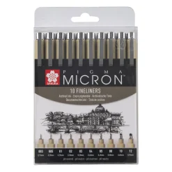 Pigma Micron Fineliner 10-set Black