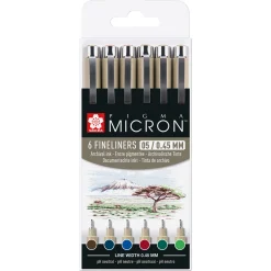 Pigma Micron Fineliner 6-set 05 Earth Colours
