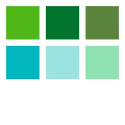 Pigment Arts Brush Pen 6-set Green/Turquoise