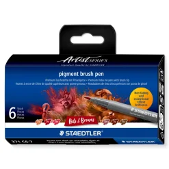 Pigment Arts Brush Pen 6-set Red/Brown