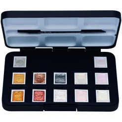Pocket Box Akvarellfärg 12-set Metallic