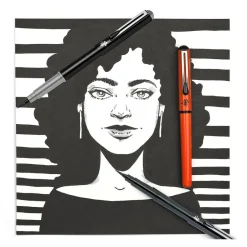 Pocket Brush Pen Set Black
