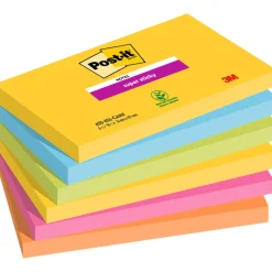 Post-It Super Sticky 76x127 Färgmix Carnival 6-pack