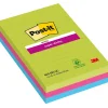 Post-it Super Sticky 101x152 Färgmix Neon Linjerad 3-pack