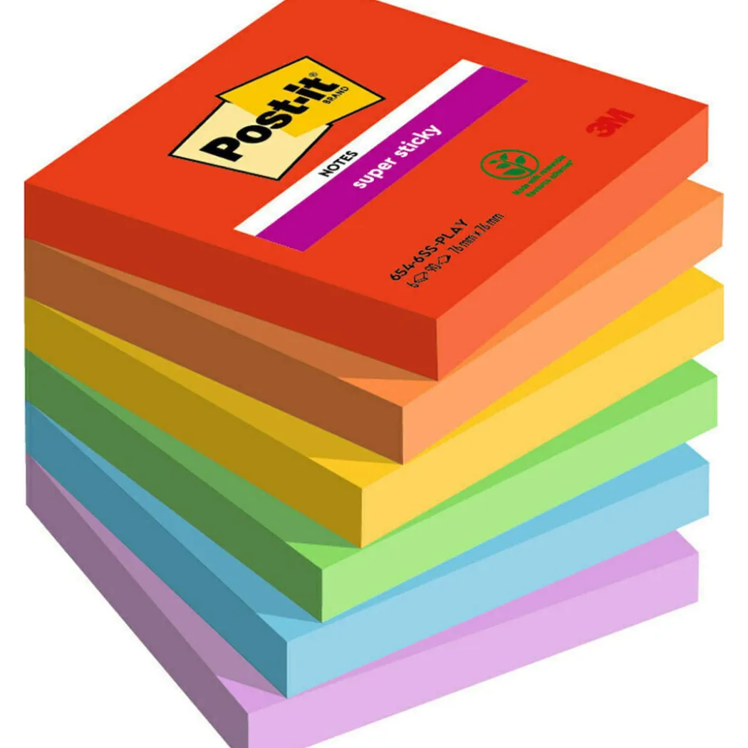 Post-it Super Sticky 76x76 Färgmix Playful 6-pack