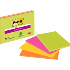 Post-it Super Sticky 203x152 Meeting Färgmix Neon 4-pack