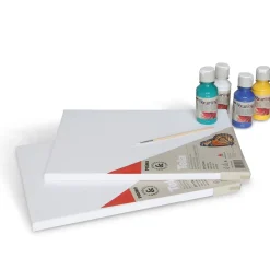 Pouring-kit Akryl 4x100ml + 2 canvas