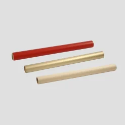 Presentpapper 3-pack 50cm x 5m Kraft/Guld/Röd