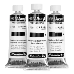 PRIMAcryl Akrylfärg 35 ml Black 3-set