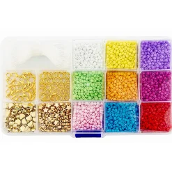 Pärlor i förvaringslåda Mix