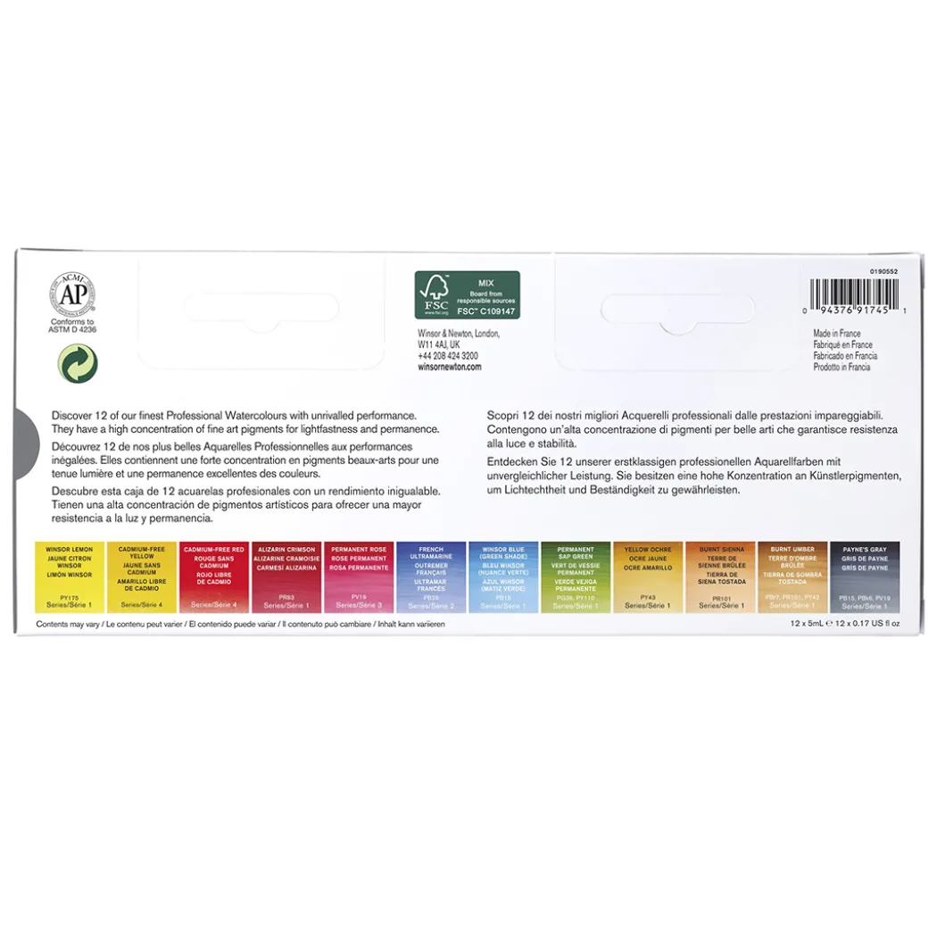 Professional Akvarellfärg Tub 5ml 12-set