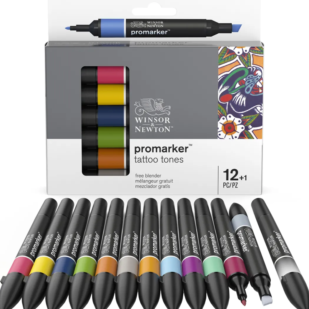 Promarker 12-set + Blender (Tattoo Tones)