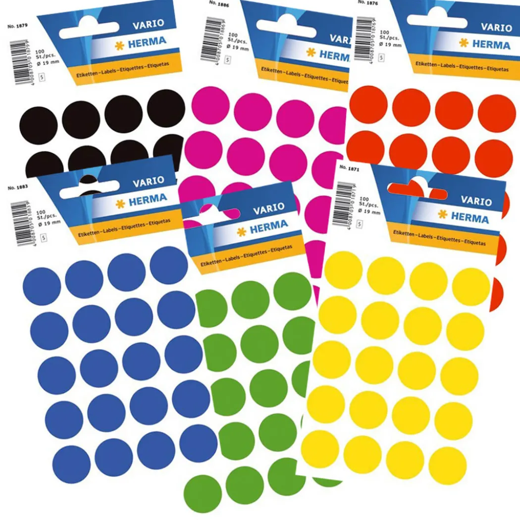 Rund klisteretikett Ø19mm 100-pack