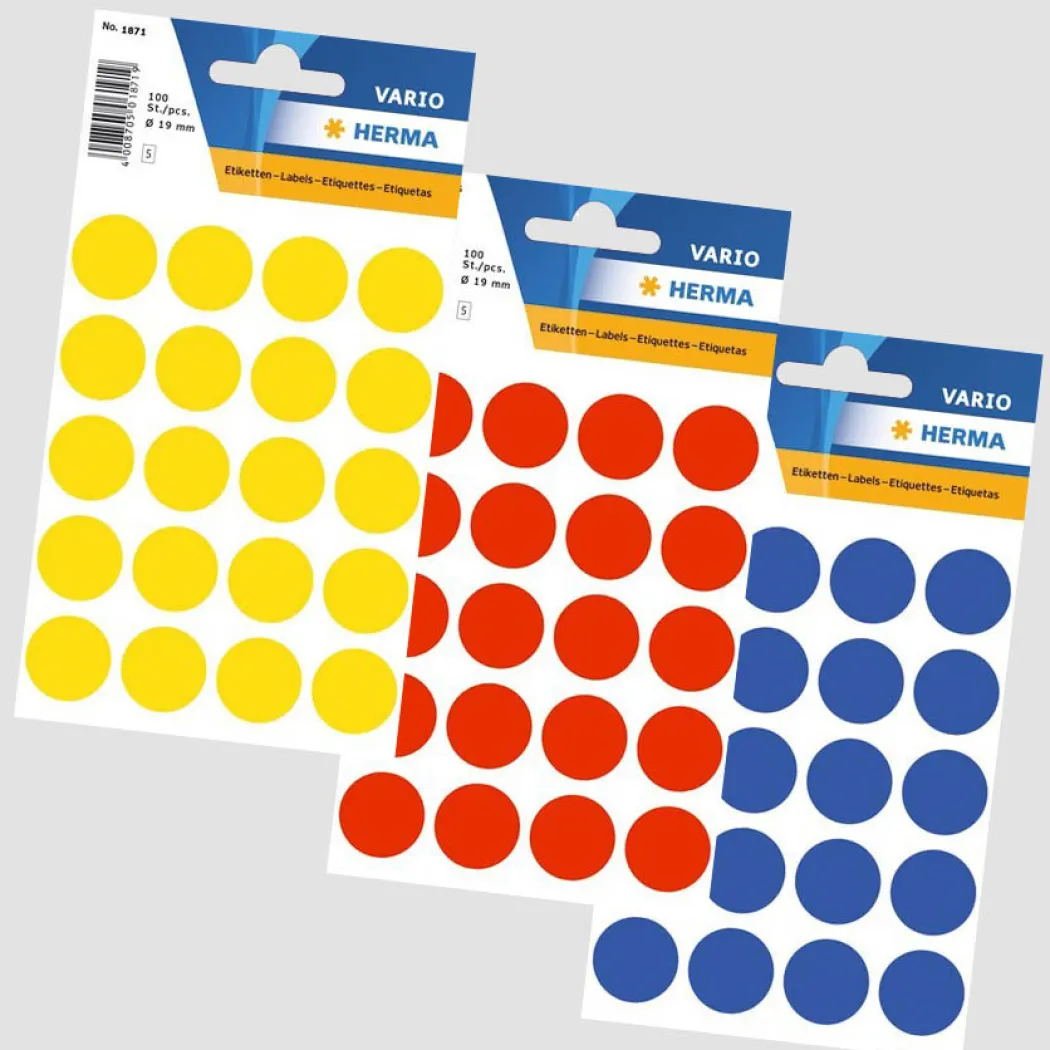 Rund klisteretikett Ø19mm 100-pack